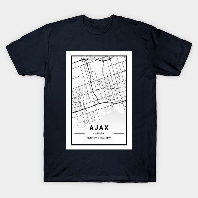 Ajax Canada Citymap T-Shirt by BE MY GUEST MARKETING LLC